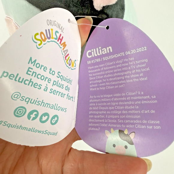 Squishmallows KellyToy Plush 8" Cillian Cow Super Soft & Cuddly NEW w/ Tags - Picture 7 of 14